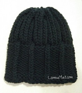 Mens Knit Hat on a Round Knitting Loom