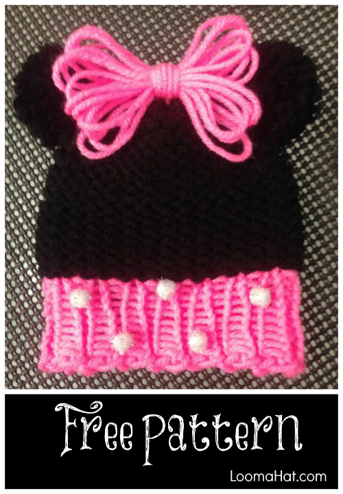 Loom Knit Minnie Mouse Hat