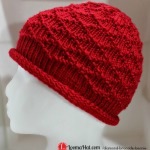 Diamond Brocade Beanie Hat on a Round Loom