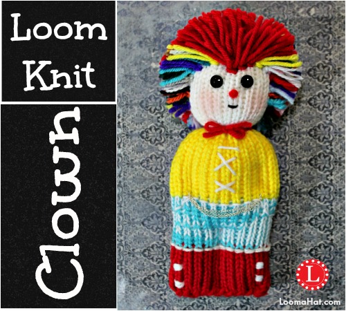 Big Hair Loom Knit Clown Doll