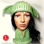 Loom Knit Yoda Hat and Cowl