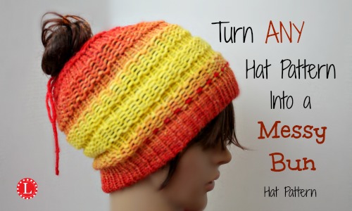 Ombre Hat in Messy Bun