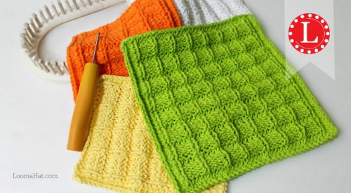 Waffle Stitch Washcloth / Dishcloth Pattern on the Loom