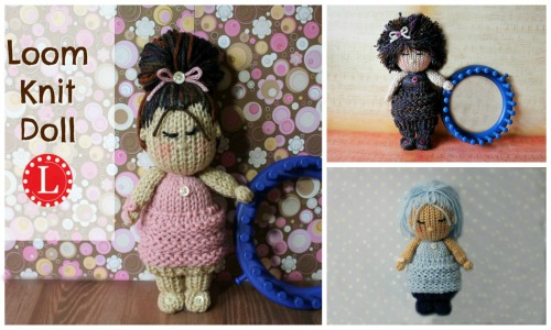 Cupcake Loom knit dolls