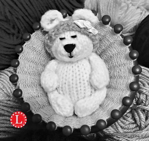Loom knit mini teddy bear