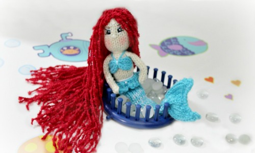 Loom knit Mermaid doll