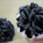 Loom Knit Loopy Large Pom Pom made with 24-Peg Loom