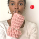 Loom knit loopy stitch gloves fingerless