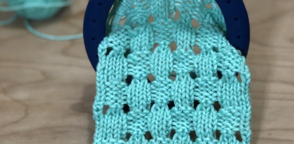 Loom knit acorn stitch