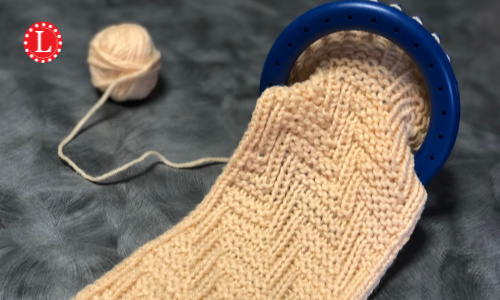 Loom knit Chevron Zig Zag Stitch