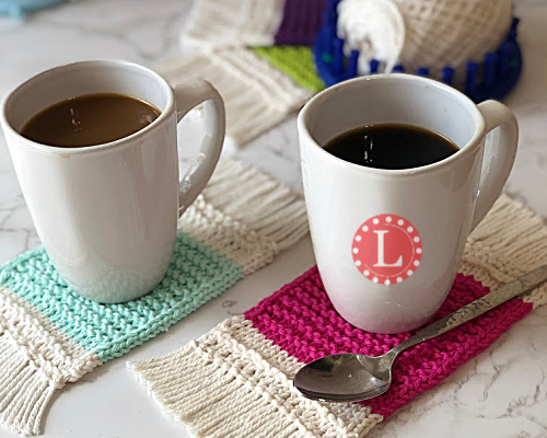 Loom Knit Coaster Mug Rug