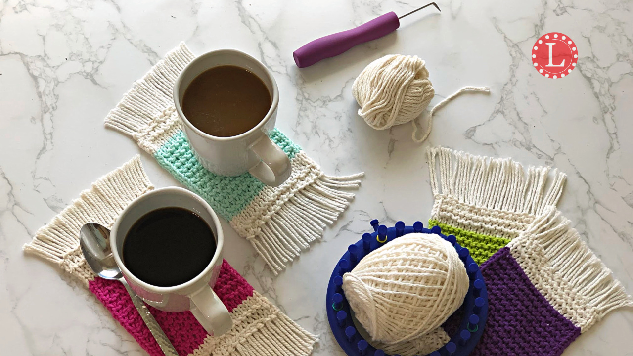 Loom Knit Coaster Mug Rug