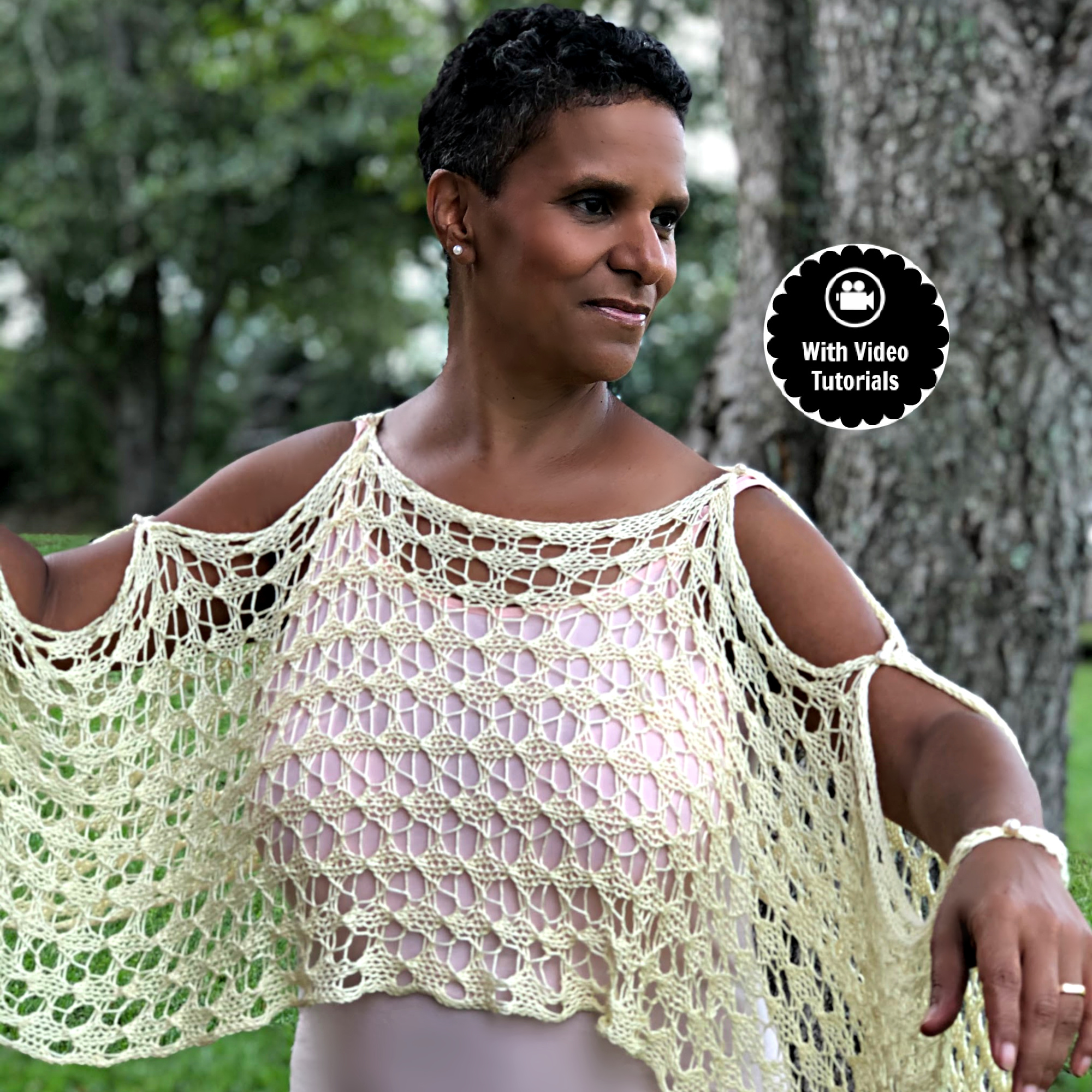 Loom Knit Lacy Crop Top Cover Pattern Video - LoomaHat.com