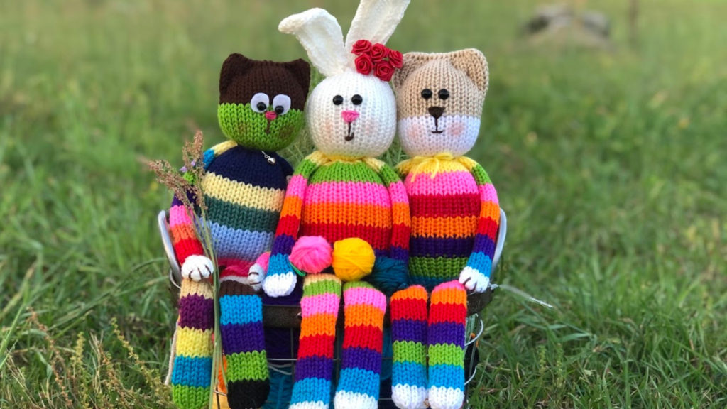 Loom knit teddy bear bunny cat puppy