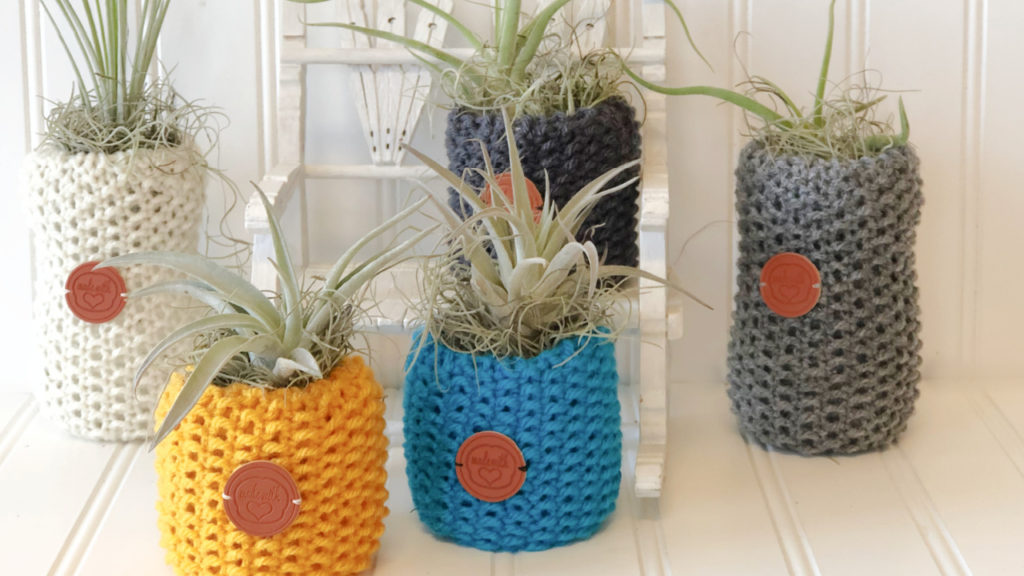 Loom Knit Plant Pot Cover Cozy