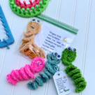 Loom KNit Worry Worm Pattern and Tags