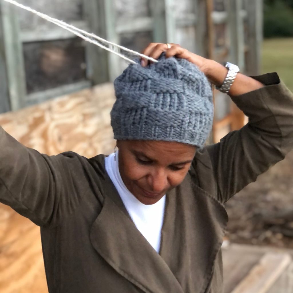 loom knit convertible hat cowl