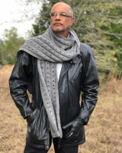 Loom Knit Eyelets in Cables Scarf