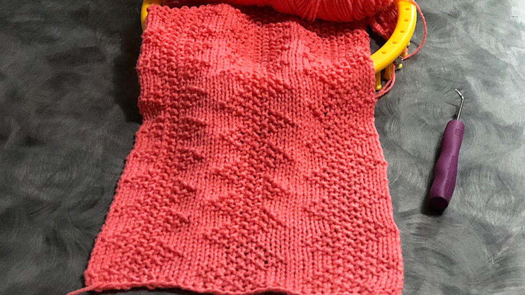 loom knit zig zag seed stitch pattern