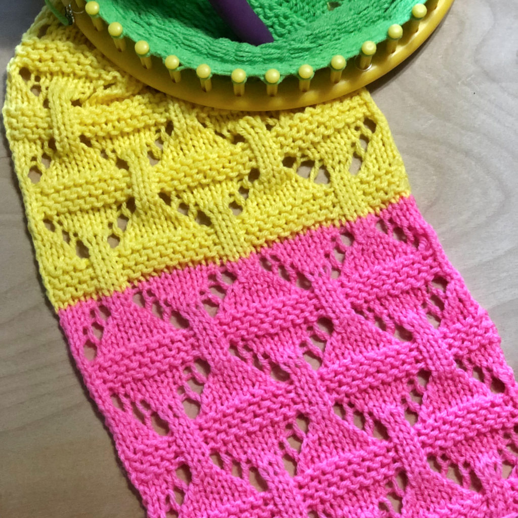 loom knit eyelet ovals lace stitch pattern