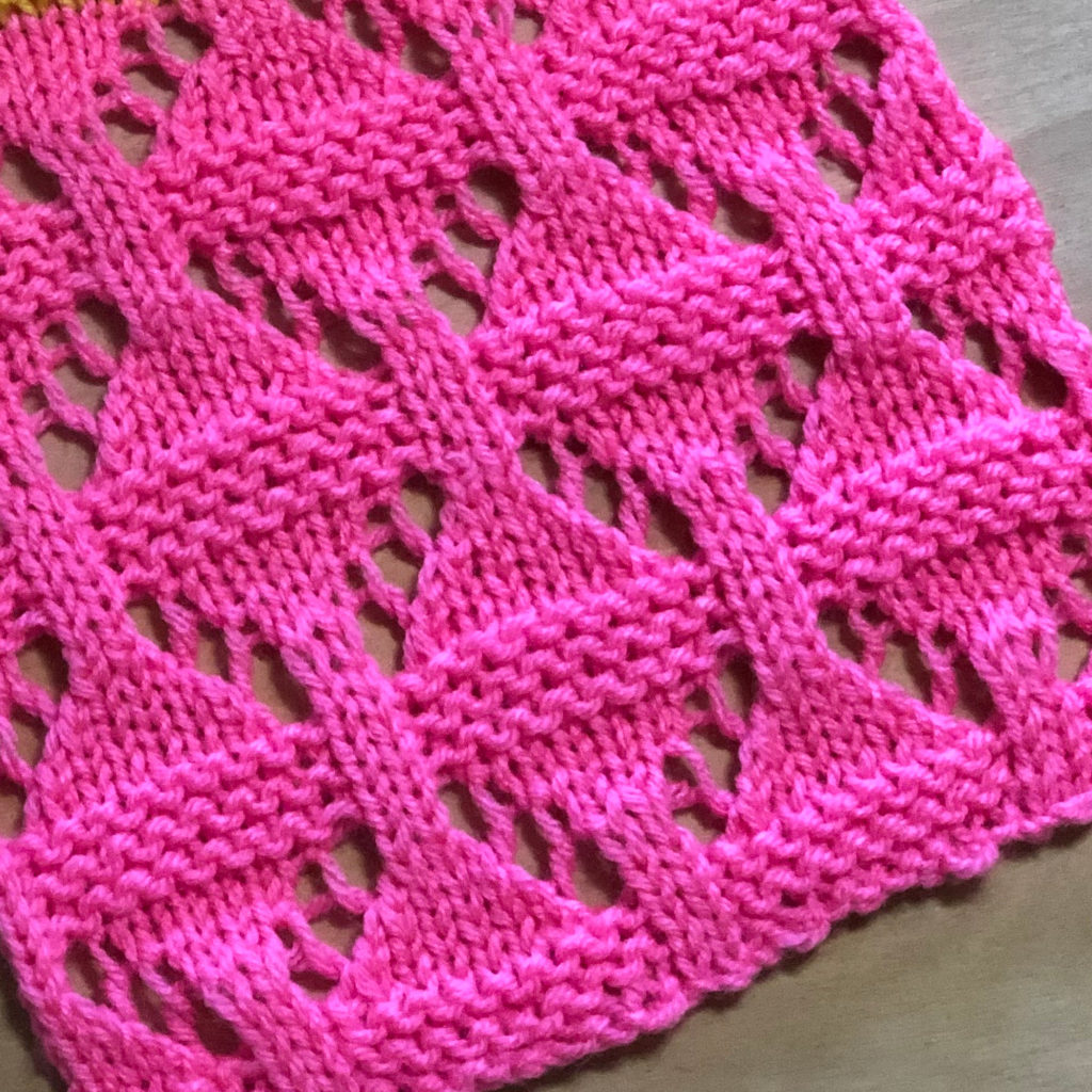 loom knit eyelet ovals lace stitch pattern