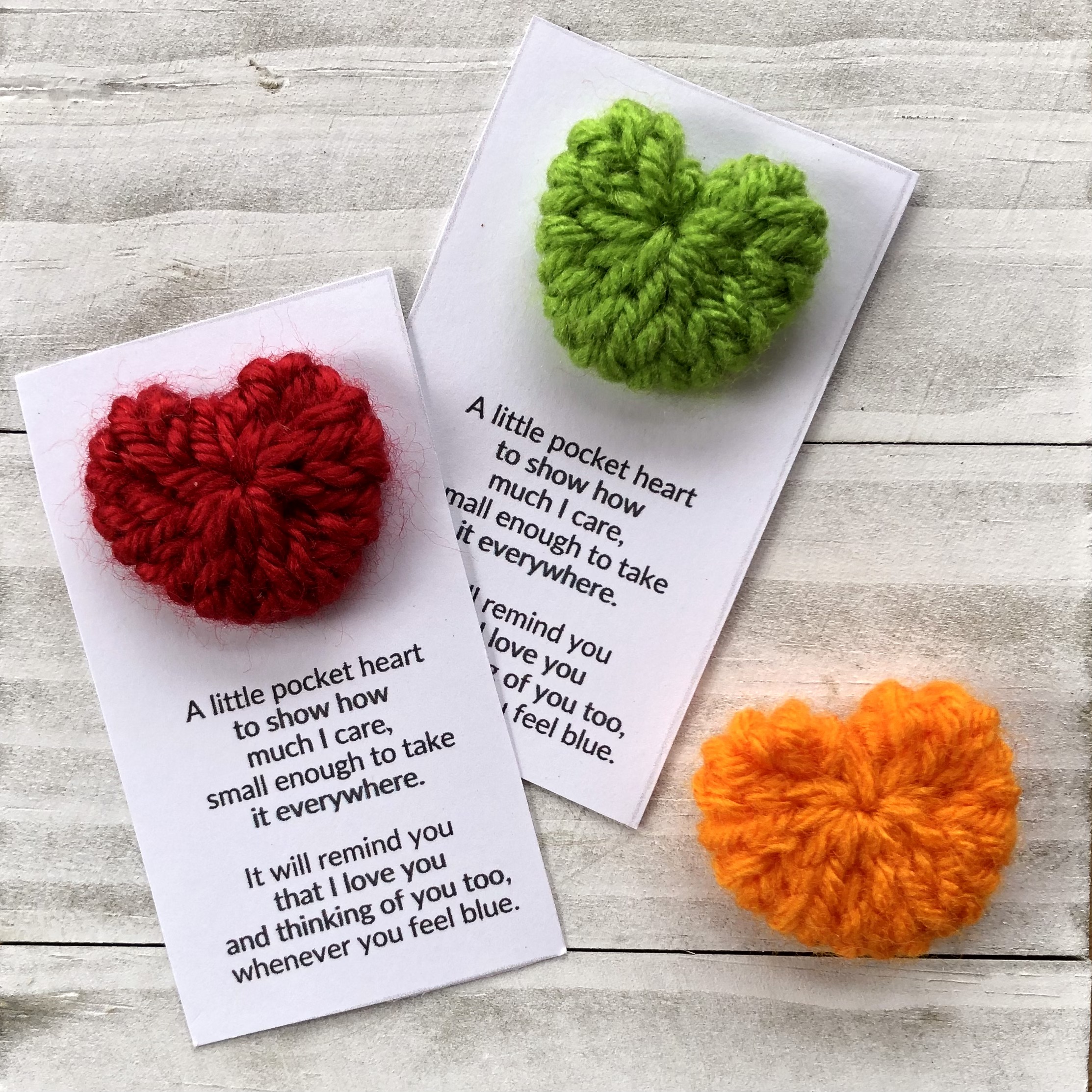 Loom Knit Pocket Heart with Poem Card