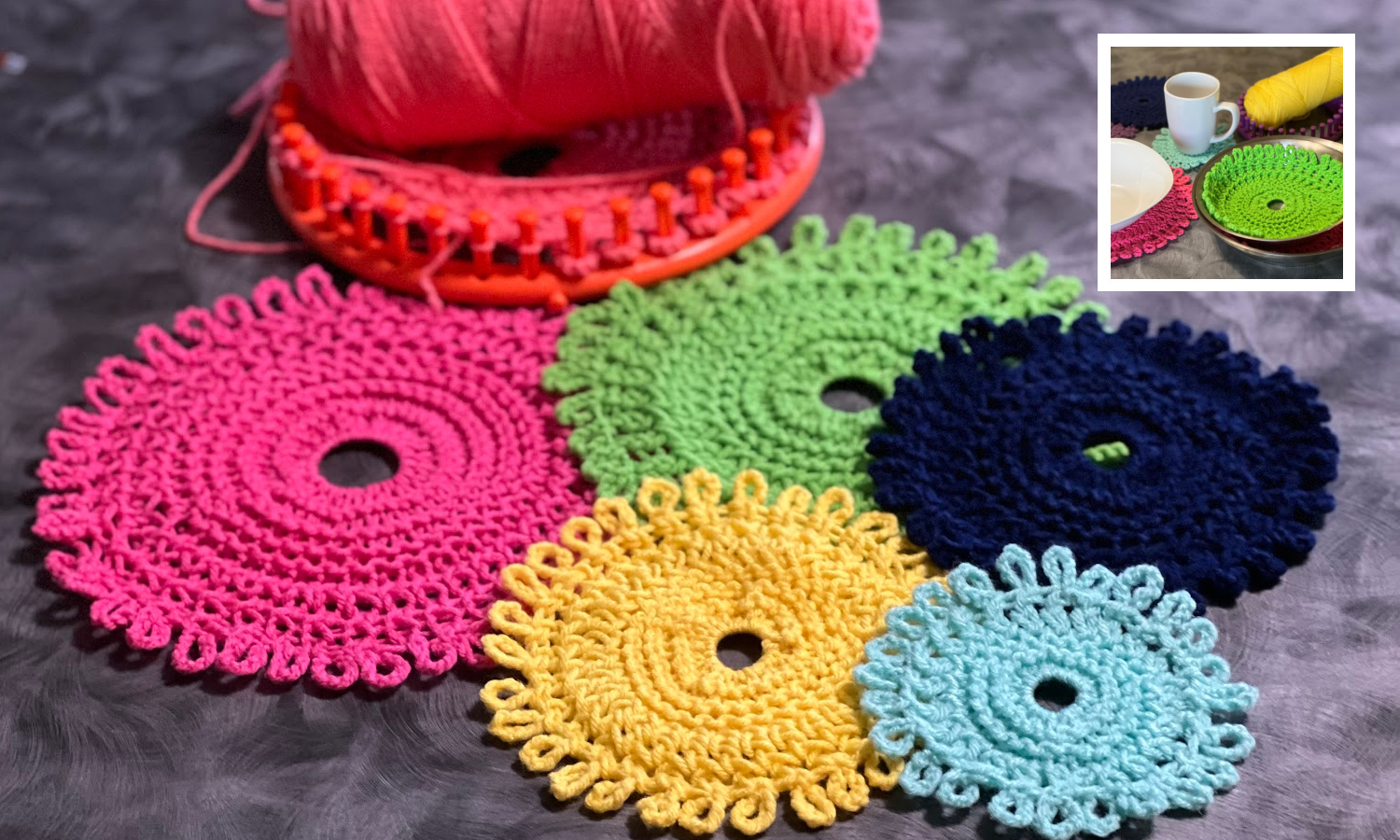 Loom Knit Doily for Pot and Dish Protection 