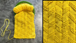 loom knit diagonal moss stripe stitch pattern