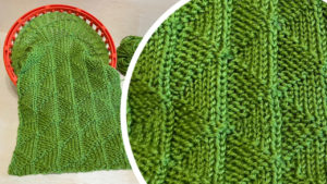 Flying Geese Loom Knit Stitch Copyright Loomahat