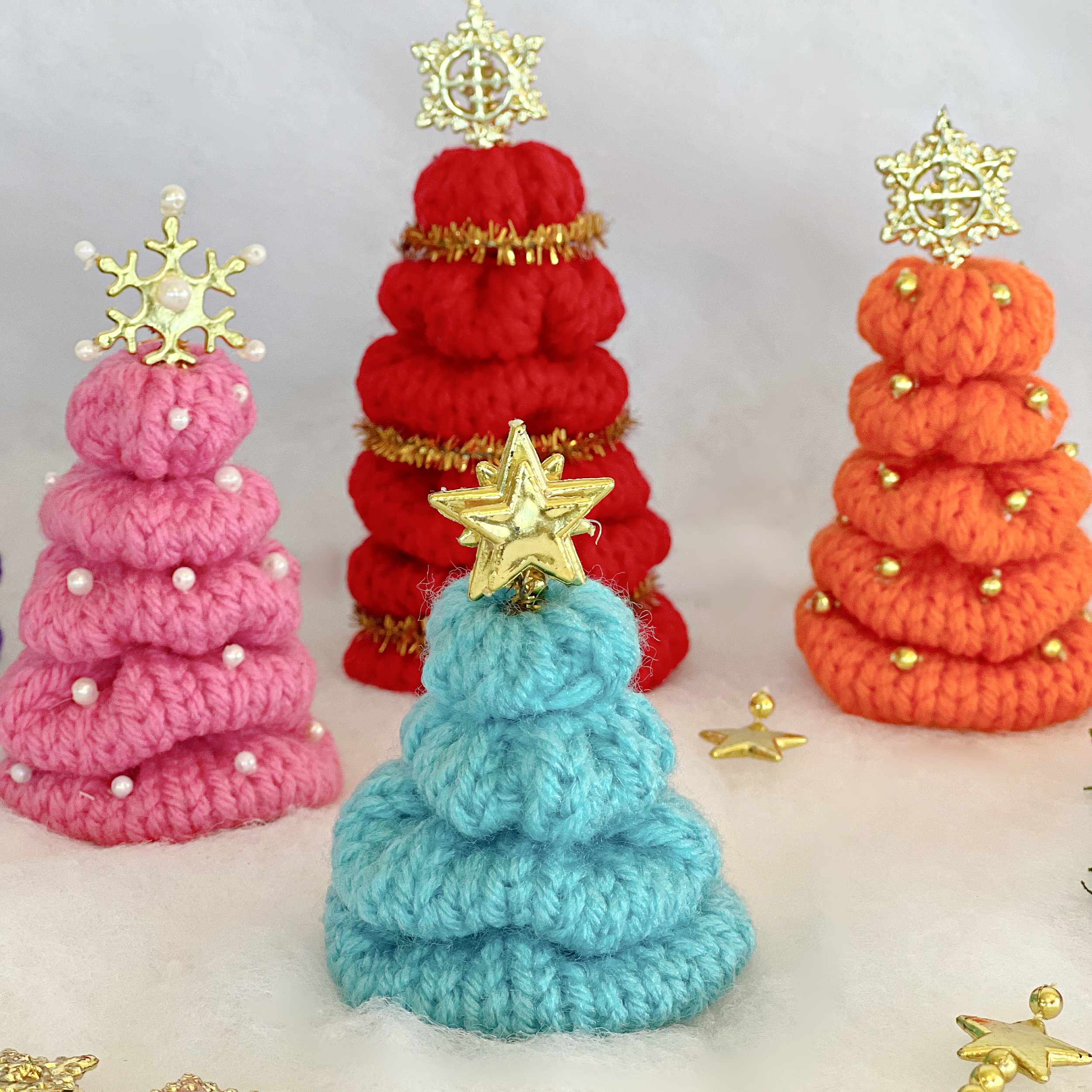 Loom Knit Yo Yo Quilt Circles Christmas Tree Ornament