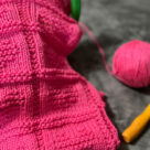 Loom knit Garter stitch heart square