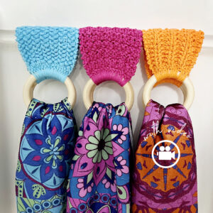 Loom Knit Kitchen Towel Holder Pattern Project