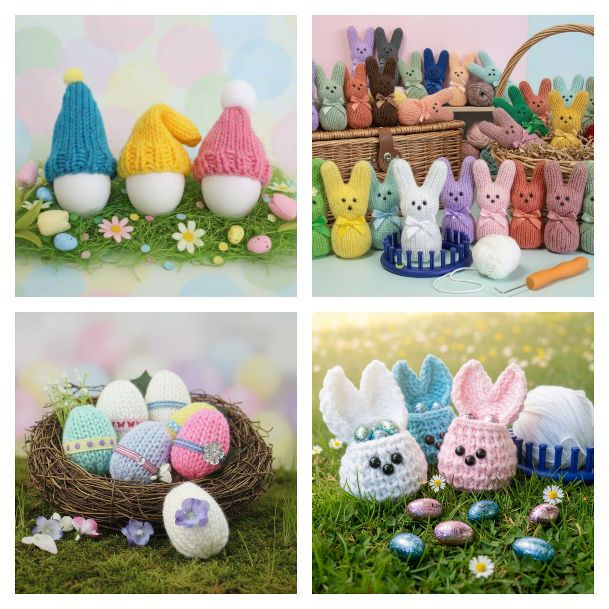 Loom knit Easter Pattern Bundle 24 pegs copyright Loomahat