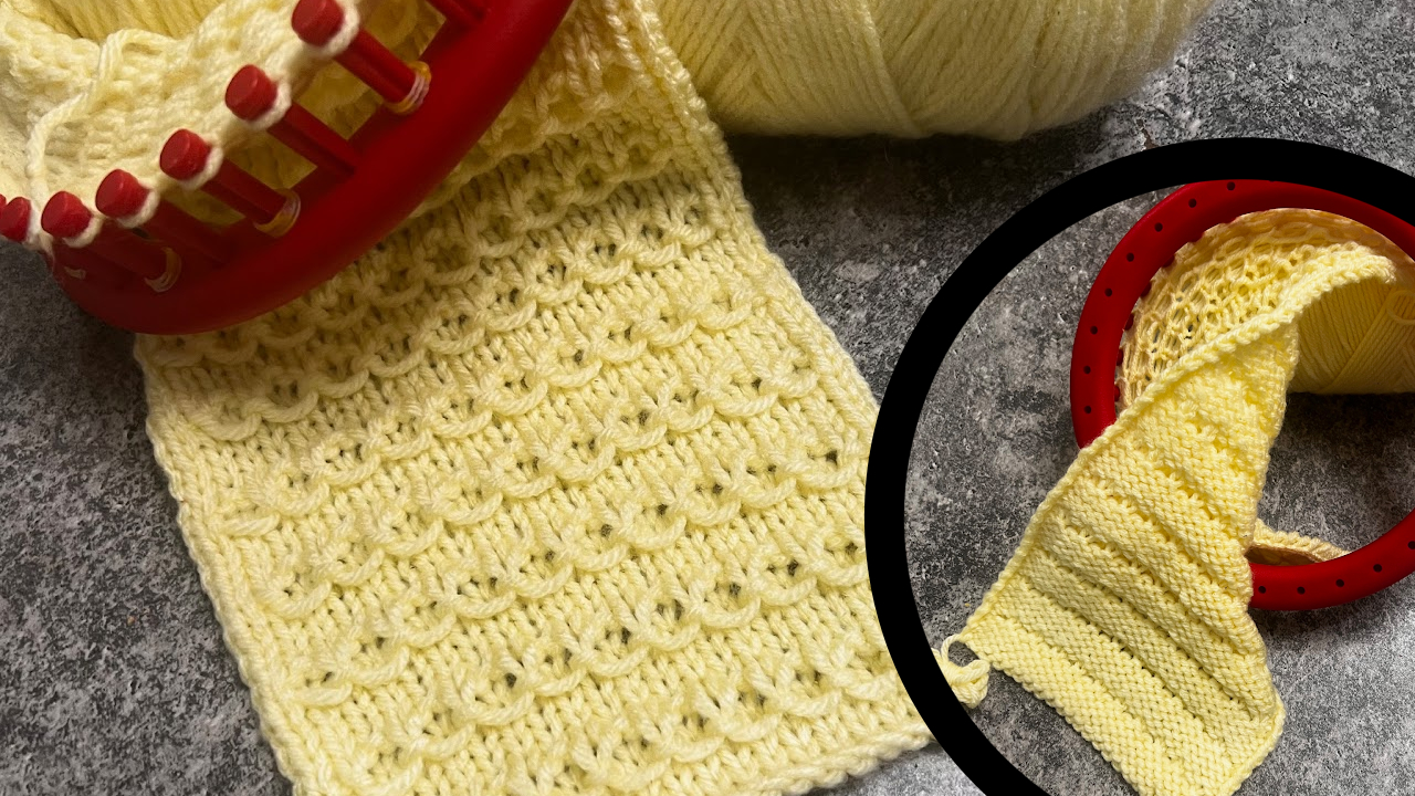 loom knit roman stitch pattern by loomahat