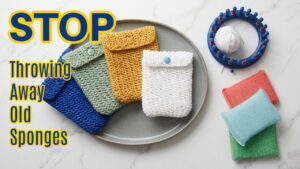 loom knit sponge cozy cover pattern copyright Loomahat